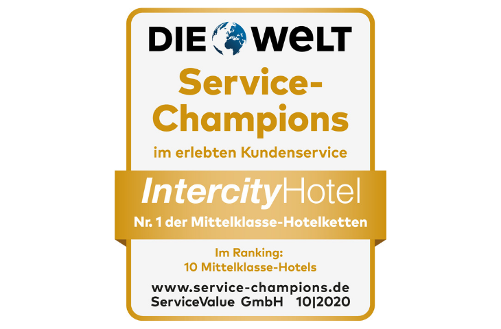 IntercityHotel zum dritten Mal infolge für hervorragenden Service ausgezeichnet