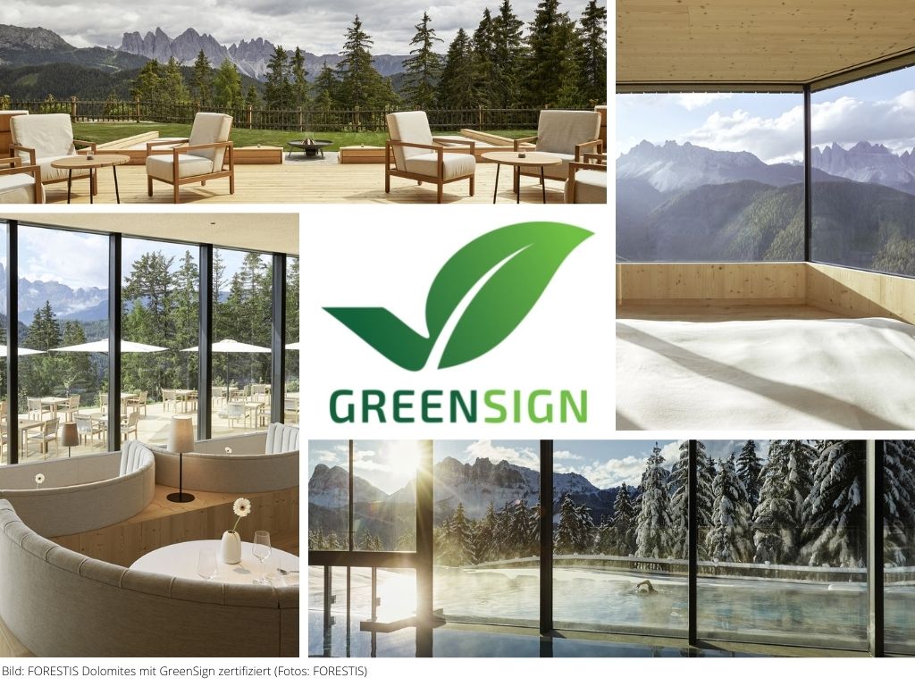 FORESTIS Dolomites wird GreenSign Nachhaltigkeitssieger