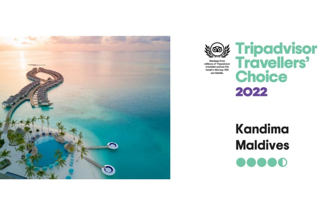 Kandima Maldives gewinnt die Tripadvisor Travellers' Choice Award 2022!