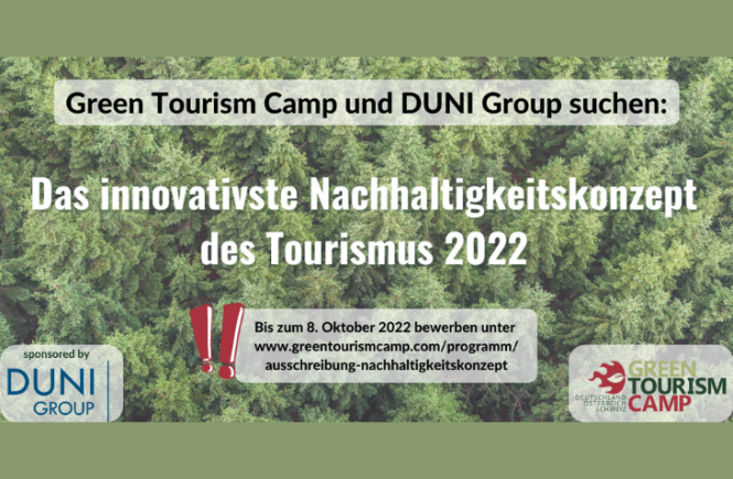 Green Tourism Camp Ausschreibung:  Wir suchen ein innovatives Nachhaltigkeitskonzept im Tourismus 2022