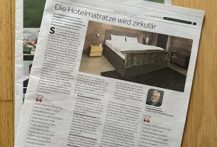 Handelsblatt präsentiert zirkuläre Hotelmatratze: doppelter Kreislauf als Modell für nachhaltige Hotellerie