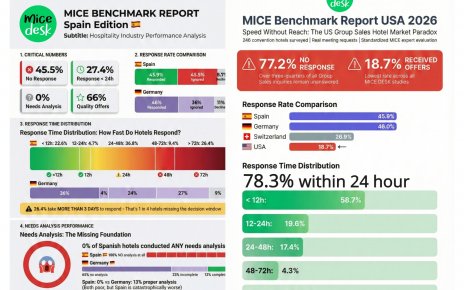 MICE Benchmark Studien für Spanien und die USA zeigen, warum Tagungshotels Millionen an Umsatz verlieren